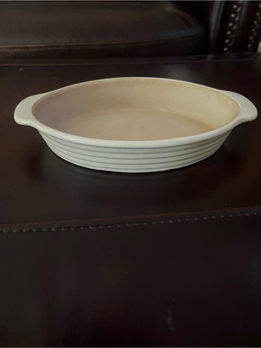 Pampered Chef Ceramic Oval Baking Casserole Baker Dish with Handles